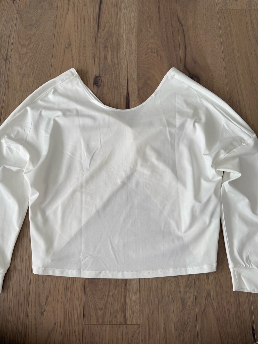SHEIN White Scoop Neck Long Sleeve Top